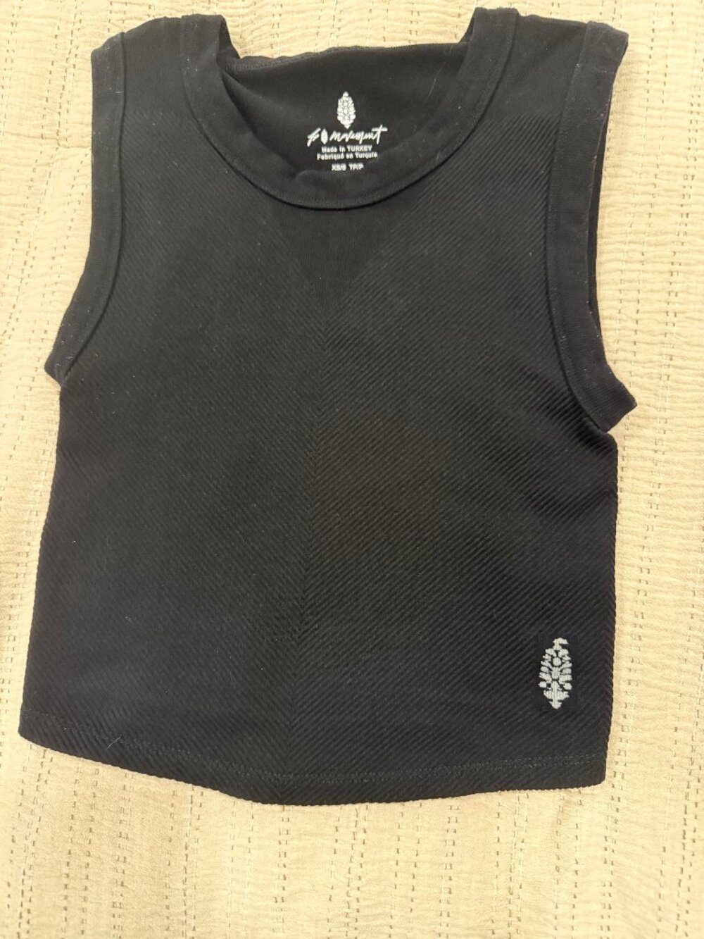 FP Movement by Free People Black Ribbed Tank Top Women Size XS/S